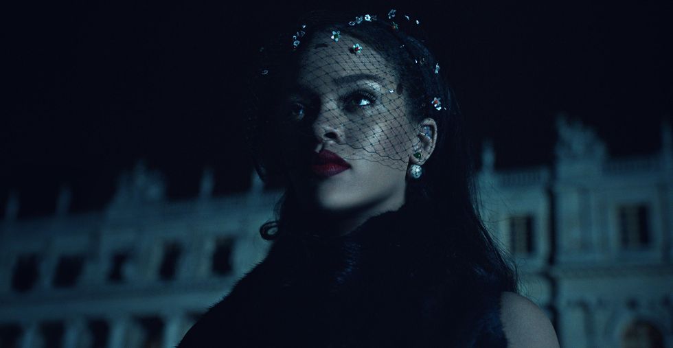 Rihanna  close up photo for Dior Secret Garden campaign