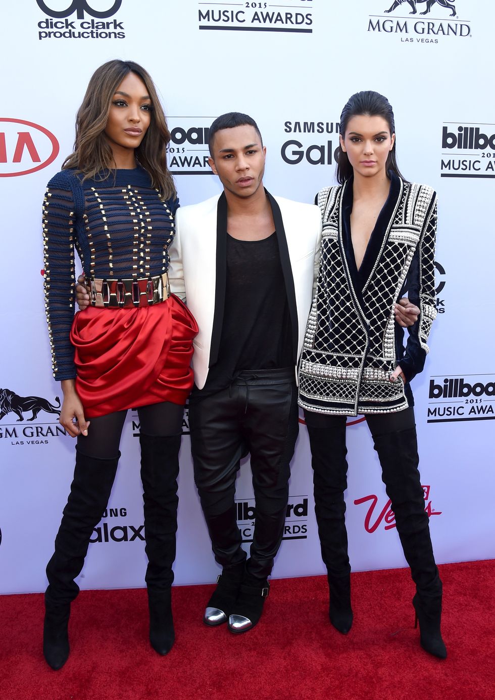 Jourdan Dunn, Olivier Rousteing and Kendall Jenner at the 2015 Billboard Music Awards