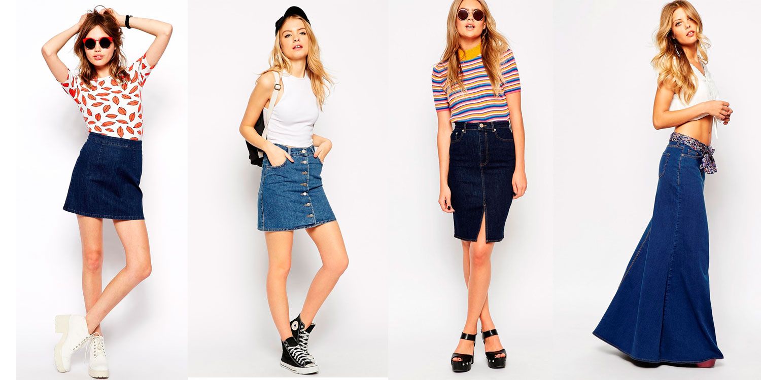 types of denim skirts