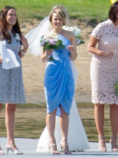 Rachel Mcadams Wears Blue Bridesmaid Dress At Her Sister S Wedding Rachel Mcadams Wears A Blue Bridesmaid Dress At Her Sister S Wedding
