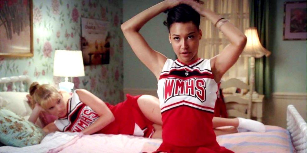 glee lesbian scene Santana and Brittany
