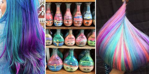 sand art rainbow hair trend