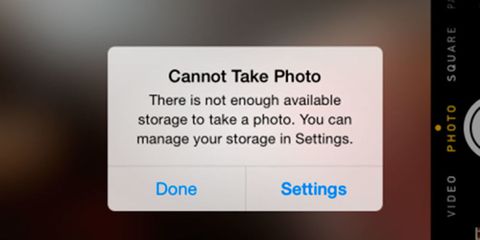 iPhone storage full message