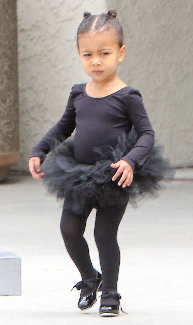 North West wearing all black for ballet