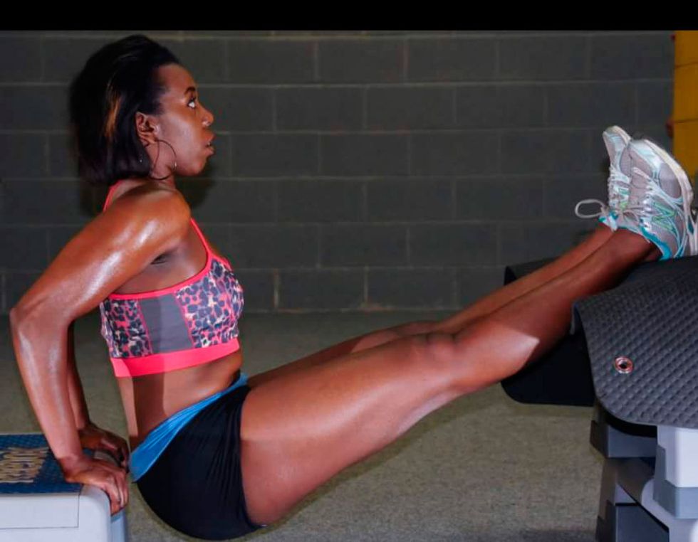 Sandra 'Strong As' Brown exercising