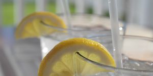Ice cold drink - gin and tonic or lemonade
