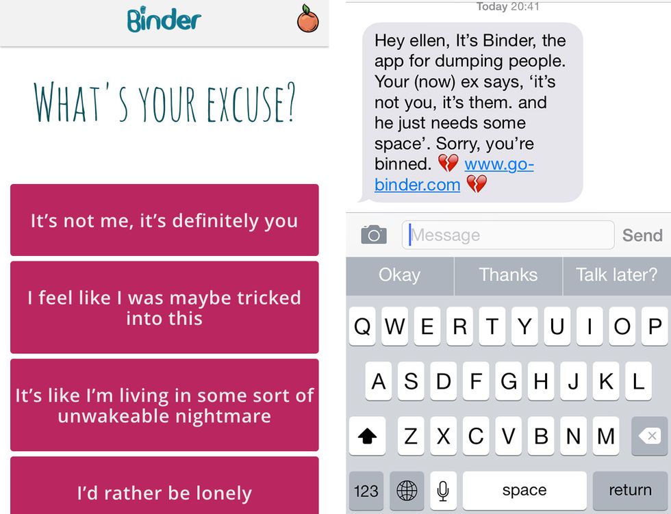 Binder the app for breaking up with people