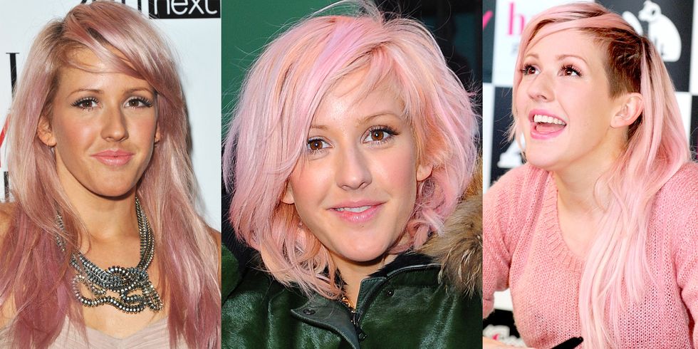 Ellie Goulding with pink hair