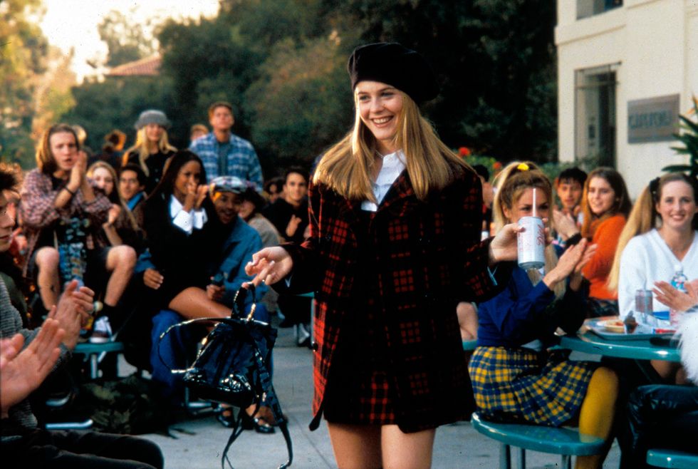 Cher Horowitz in Clueless wearing plaid and a beret