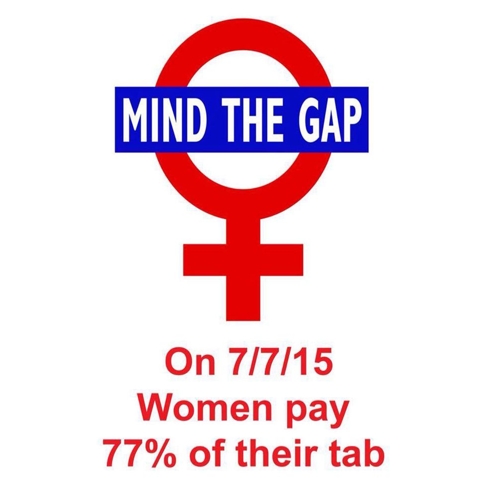 Gender pay gap drink discounts for women bar