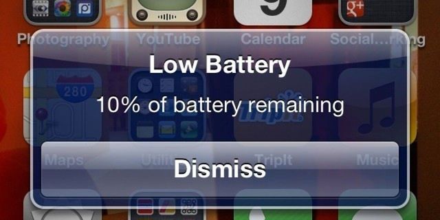 Low battery message on iphone