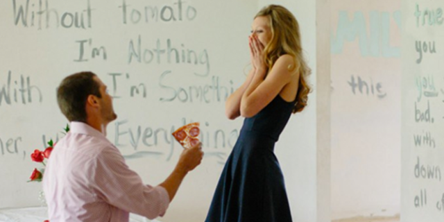 Marriage proposals made better with pizza