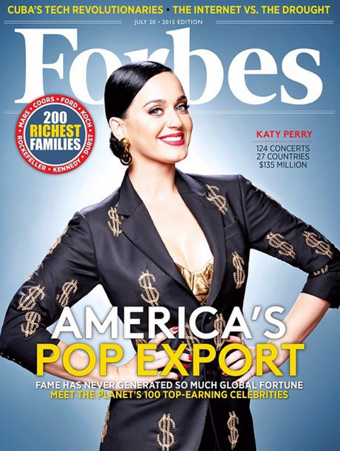 Katy Perry named Forbes' highest paid female celebrity of the year