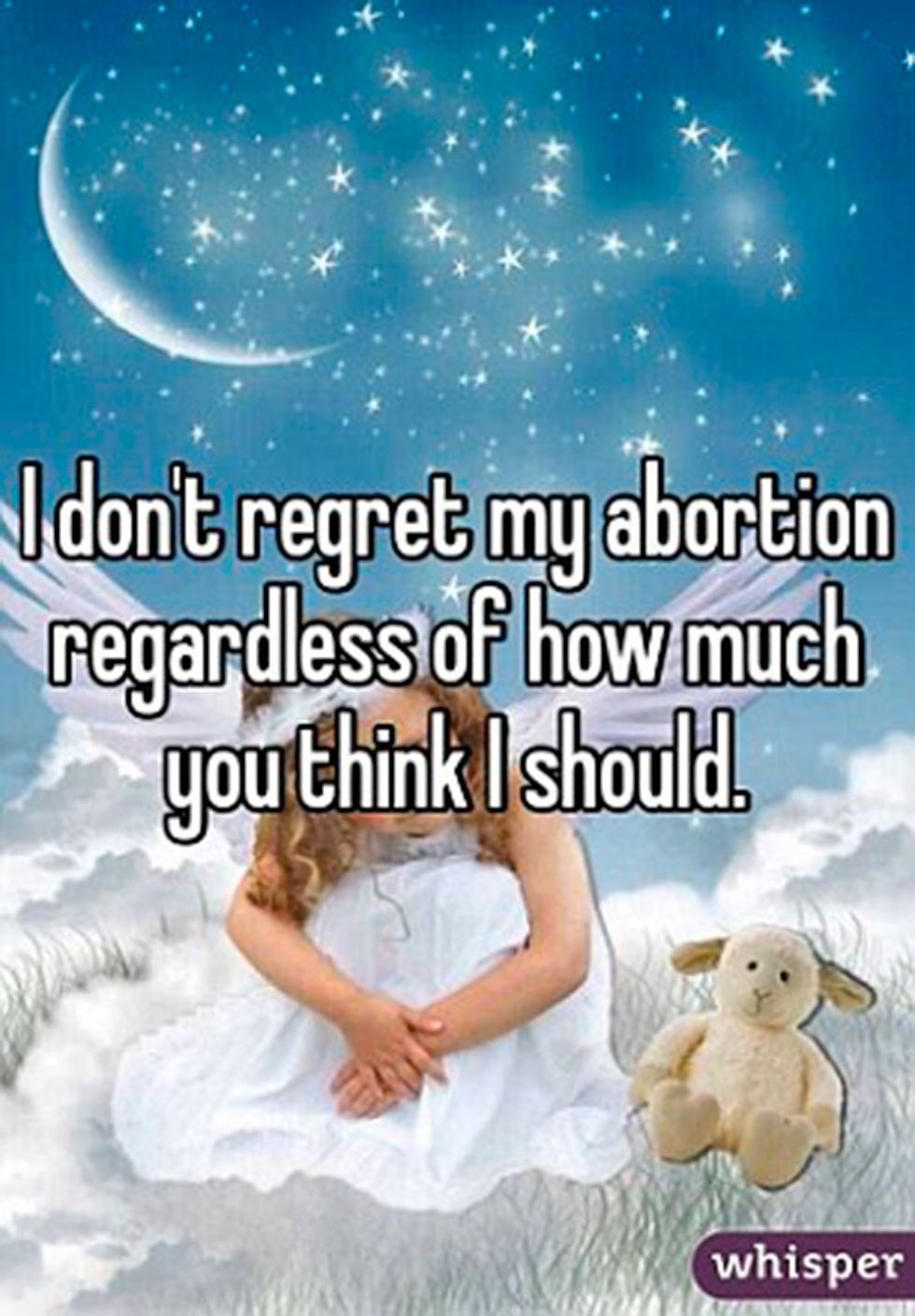 Whisper abortion confession