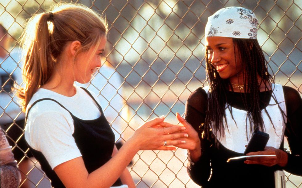 Cher and Dionne in matching gymwear in Clueless