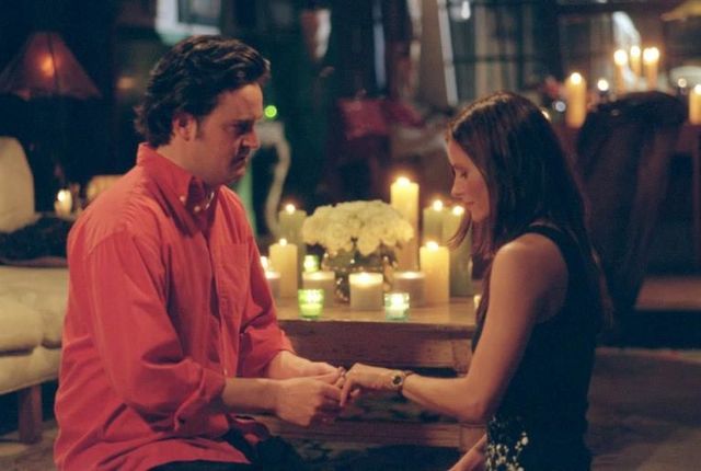 Monica and Chandler proposing to each other in Friends