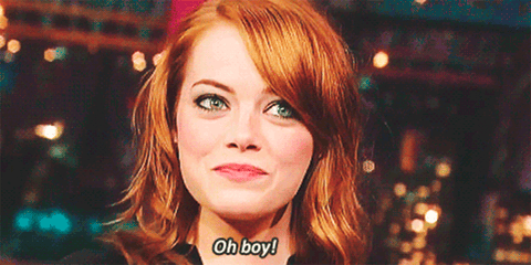 Emma Stone oh boy shocked gif 10 Tinder bios that will make you fear for humanity