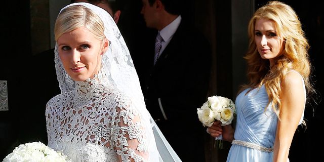 Nicky Hilton on her wedding day and Paris Hilton as bridesmaid