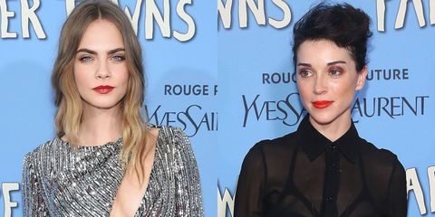 Cara Delevingne and St Vincent shut down split rumours by attending Paper Towns premiere together