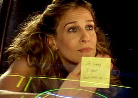 Carrie Bradshaw post it break up in Sex And The City