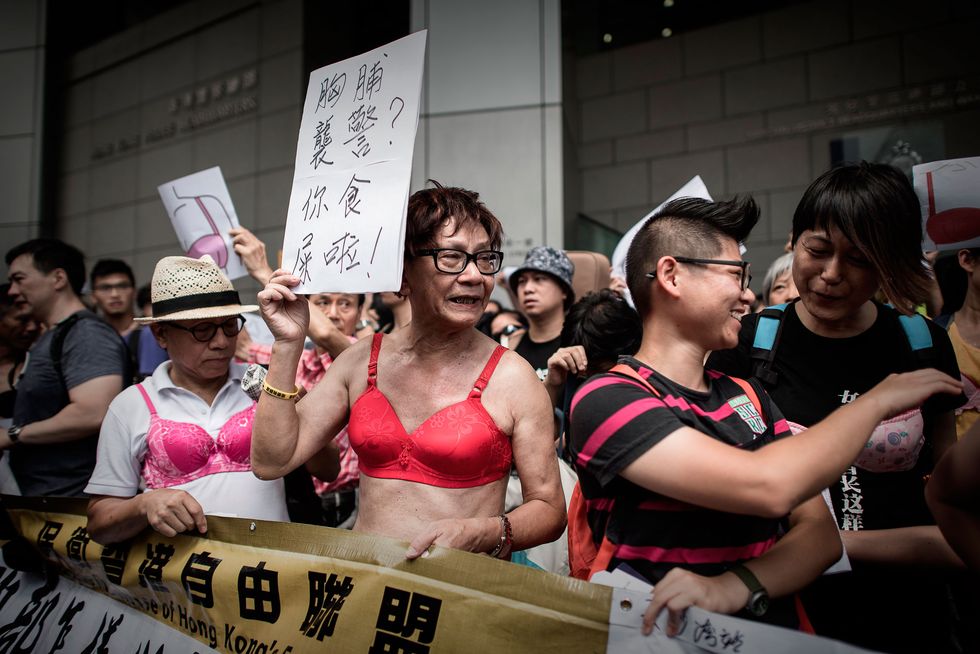 Bra protest Hong Kong