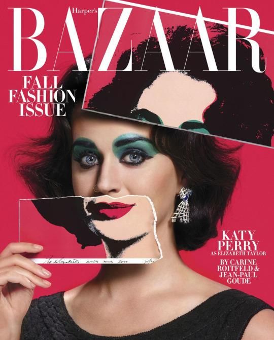 Katy Perry as Elizabeth Taylor for Harper's Bazaar