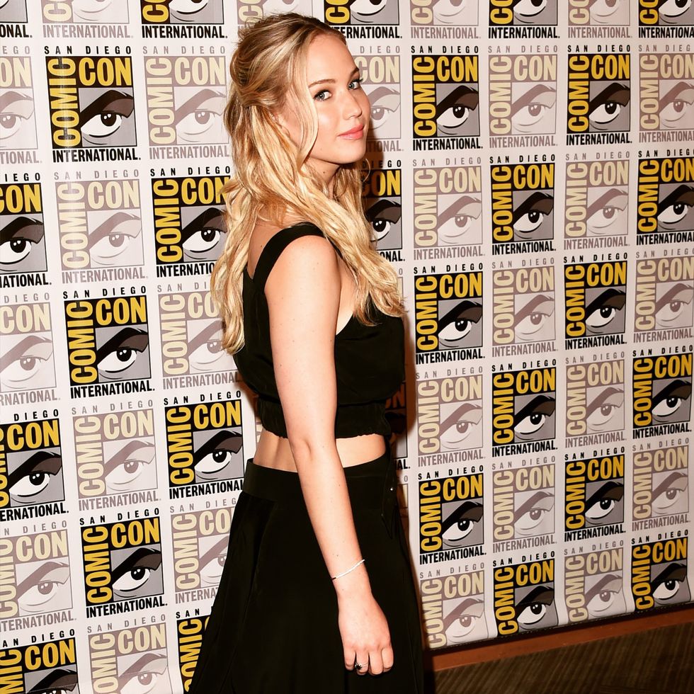 Jennifer Lawrence on the comic con red carpet