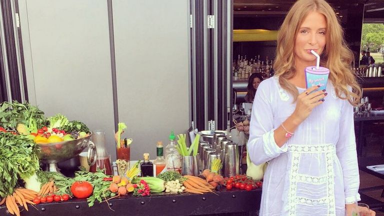 Millie Mackintosh with a load of vegetables