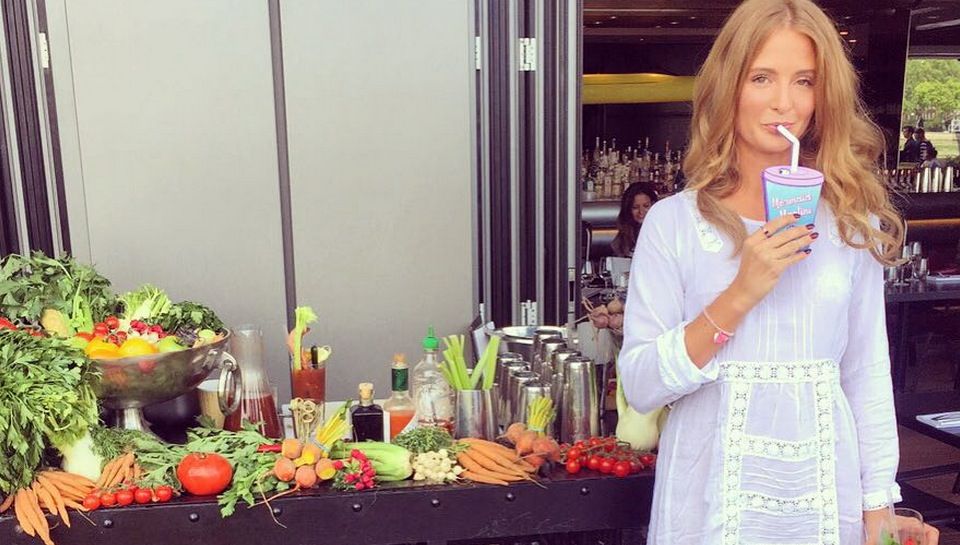 Millie Mackintosh with a load of vegetables