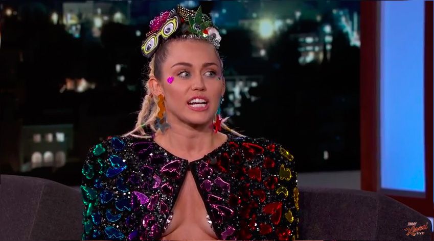Miley Cyrus goes topless on Jimmy Kimmel