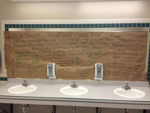 Students Cover Mirrors In Their School With Amazing Quotes