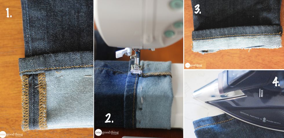 How to shorten jeans and keep the original hems