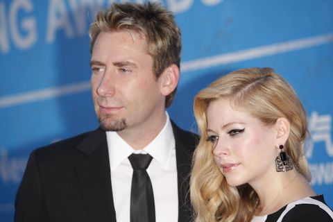 Avril Lavigne and Chad Kroeger on the red carpet at the 2013 Huading Awards Ceremony