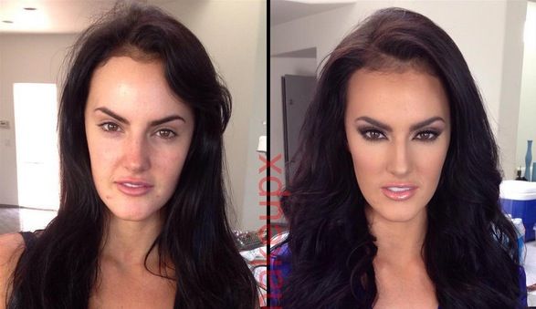 Porn star makeup artist shares before and after pictures