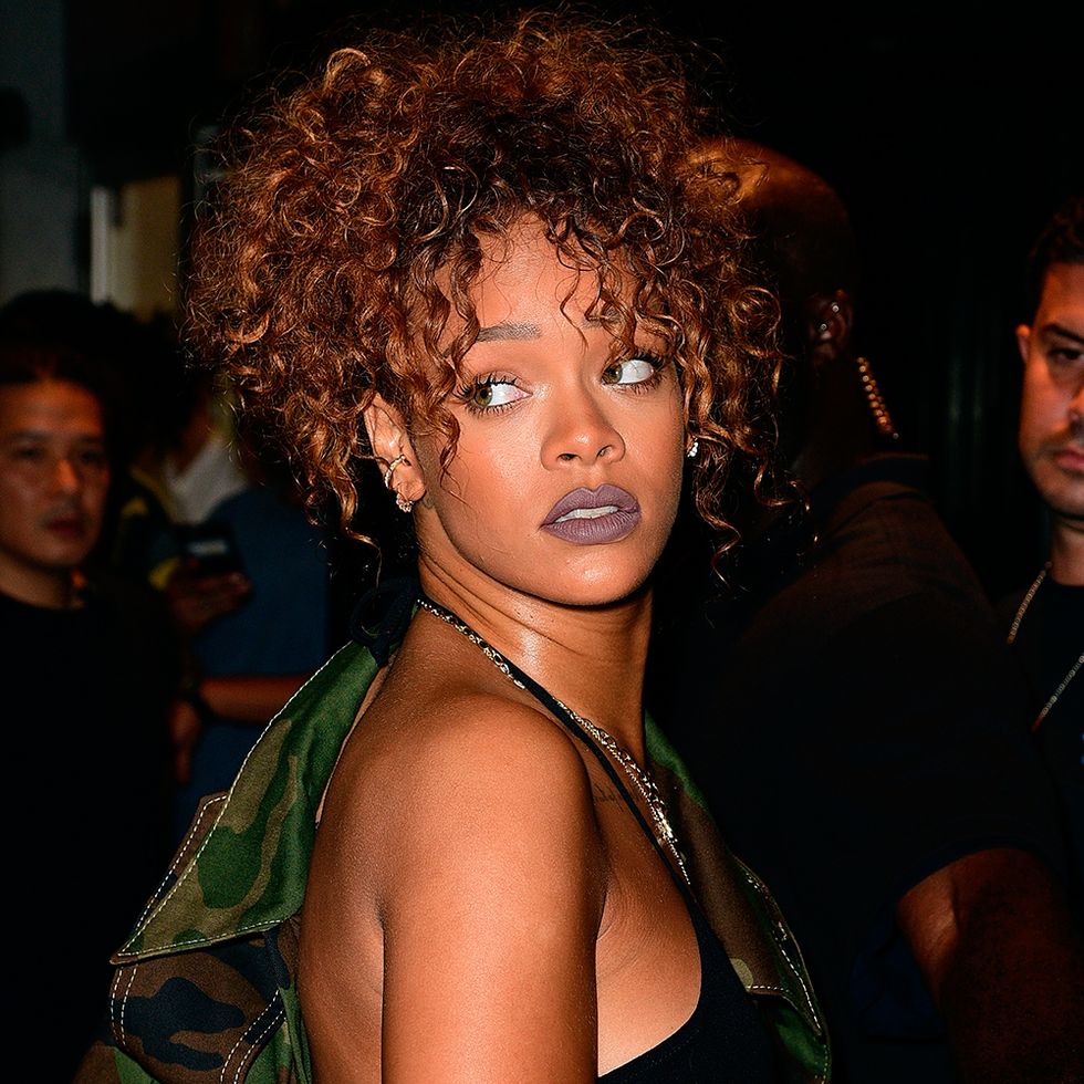 Rihanna wears grey lipstick at New York Fashion Week