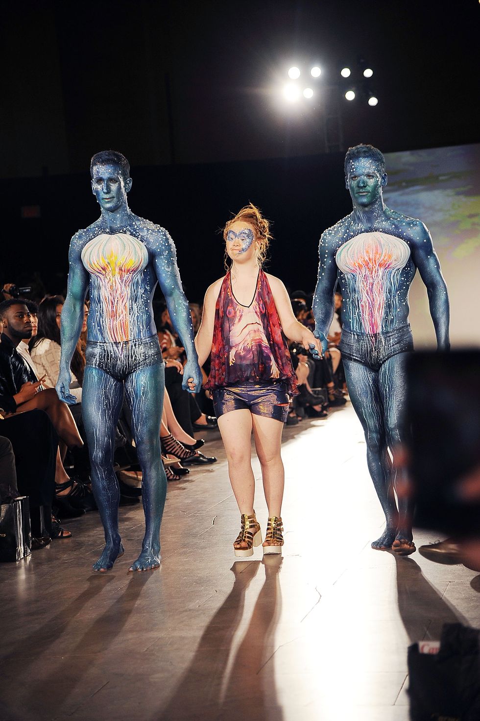 Madeline Stuart on the catwalk at New York Fashion Week