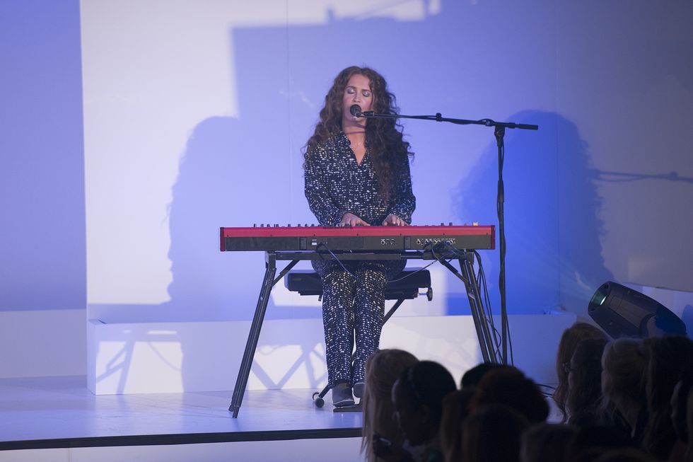 Rae Morris performing at Lingerie Show - day one of fashfest 2015