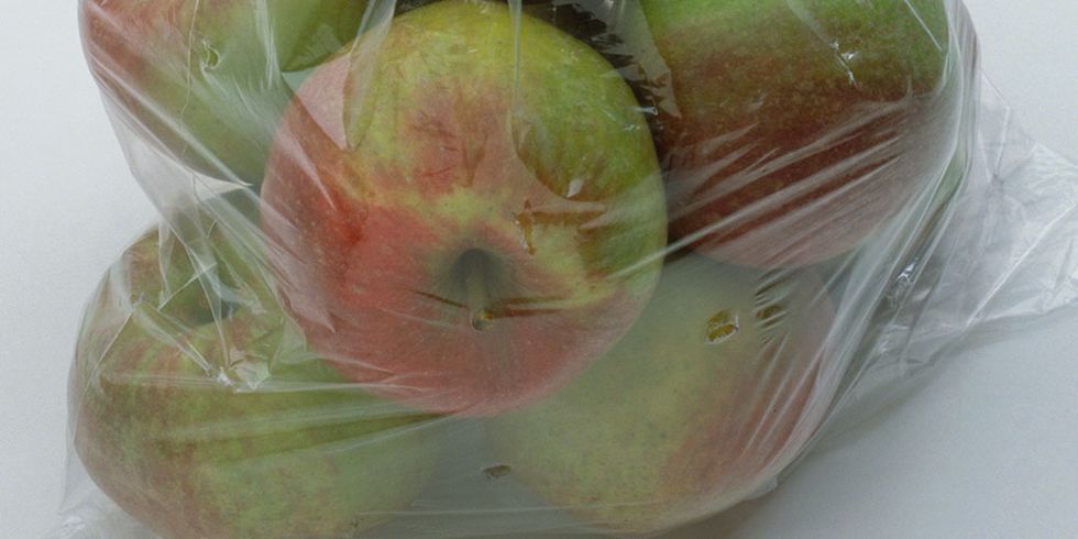 Apples in a plastic bag