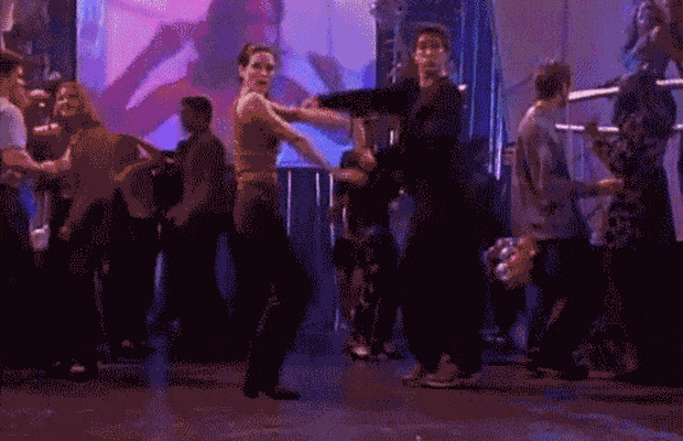 Monica and Ross dancing GIF