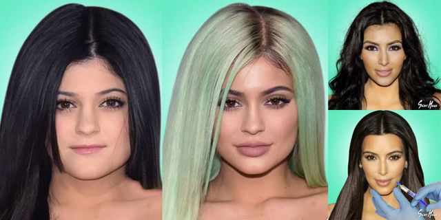 Time-lapse videos mark the Kardashians' changing face shapes