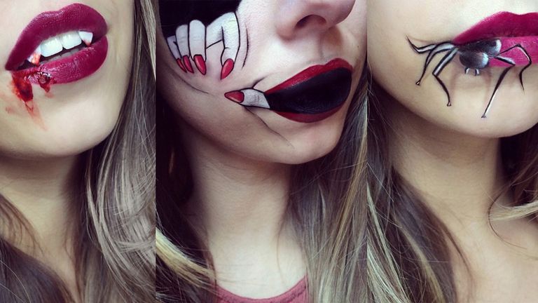 Laura Jenkinson's Halloween lip art for Christian Louboutin
