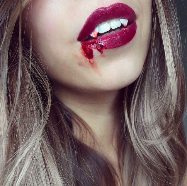 Laura Jenkinson's Christian Louboutin Halloween lip art
