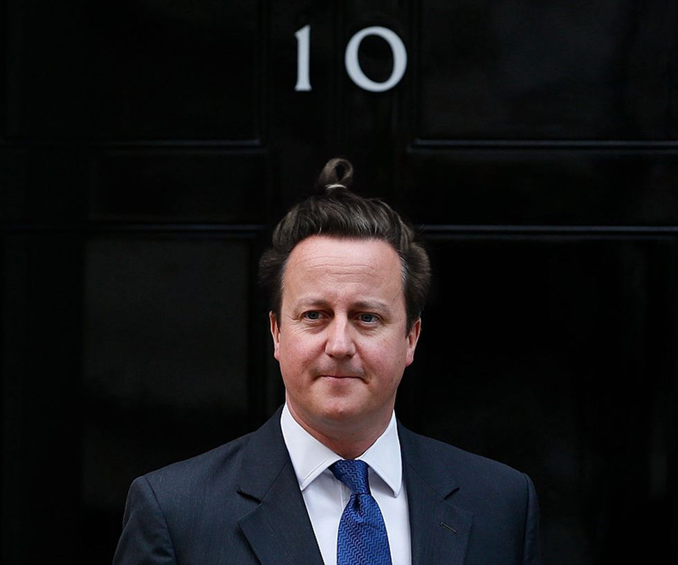 David Cameron with a man bun