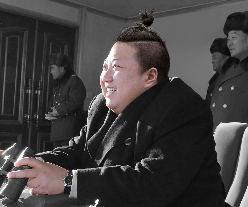 Kim Jong-un with a man bun