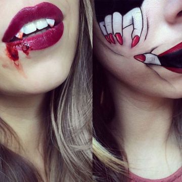 Laura Jenkinson's Halloween lip art for Christian Louboutin