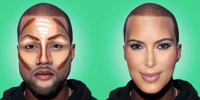 Kanye West transform into Kim Kardashian