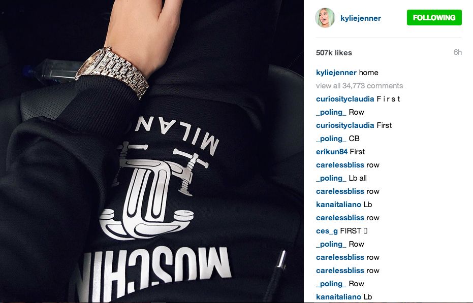 Kylie Jenner Instagram tracksuit