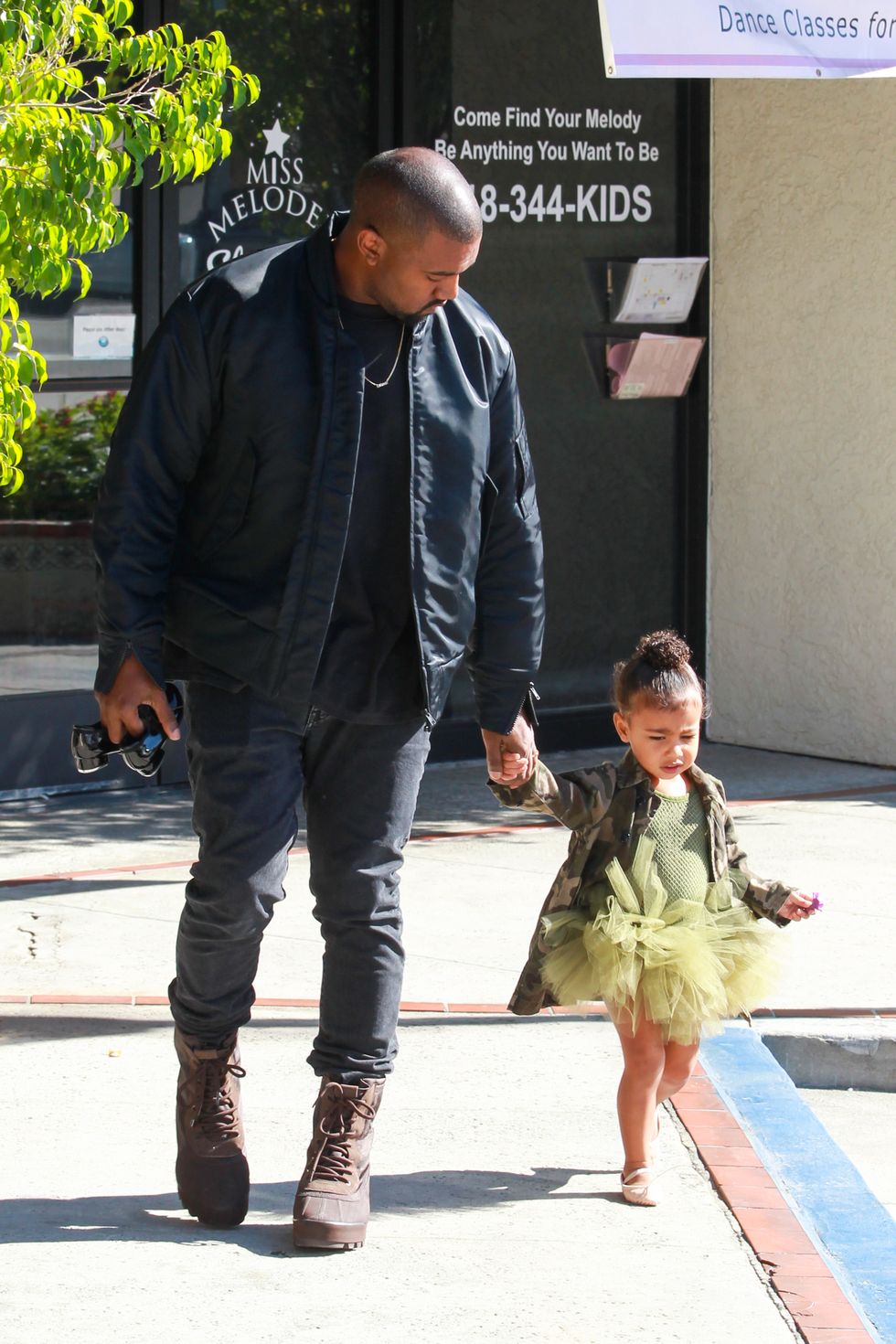 Kanye West and North West wearing a tutu