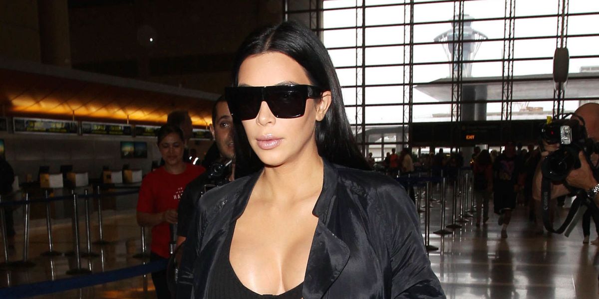 Kim Kardashian Style Sunglasses Lady Flat Top Eyewear Lunette Women Luxury