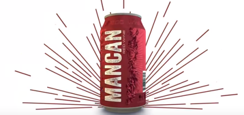 Mancan red wine in a can designed for men and their fragile masculinity